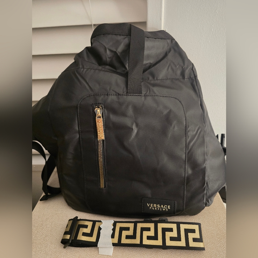Nwot Versace Black Convertable Backpack - image 1